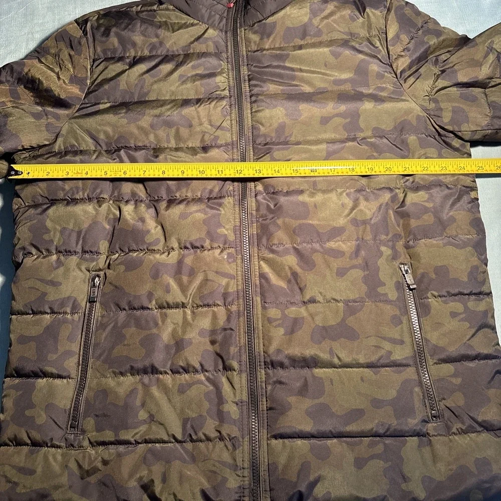 Weatherproof Mens Camo Puffer Jacket Green Camouflage Insulated Full Zip Large
